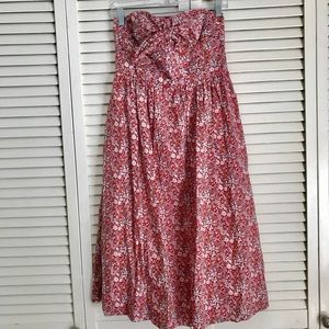 Strapless red floral dress from J.Crew